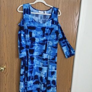 Susan Graver liquid knit cold shoulder dress
